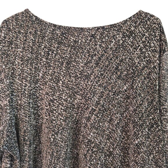 Catherines 3X 26/28W Black Line Print Overlay V-Neck Long Sleeve Tunic Top - Picture 9 of 10